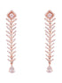Rose Gold Plated White AD Encrusted Feather Design Earings