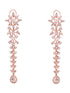 Rose Gold Plated White AD embellished Dropdown Dangler Earrings