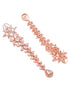 Rose Gold Plated White AD embellished Dropdown Dangler Earrings