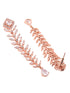Rose Gold Plated White AD Encrusted Feather Design Earings