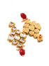 Gold Toned Kundan studded Red & Green Bead studded Handcrafted Jewellery Set