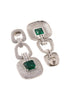 Silver Plated Green AD Studded Statement Necklace Jewellery Set