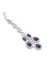 Silver plated Blue AD Studded statement Necklace Jewellery Set Mangtika