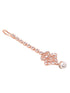 Rose Gold Toned White AD Studded & Pearl Beaded Choker Jewellery Set Mangtika