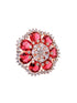 Rose Gold Toned Ruby Studded Cocktail Finger Ring