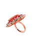 Rose Gold Toned Ruby Studded Cocktail Finger Ring