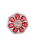 Rose Gold Toned Ruby Studded Cocktail Finger Ring