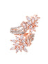 Rose Gold Polished White AD Floral Engagement Ring