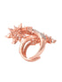 Rose Gold Polished White AD Floral Engagement Ring