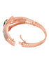 Rose Gold Toned Green AD Encrusted Statement Kada Bracelet