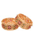 Set Of 2 Gold Plated Red & Green stone Studded Openable Bangles