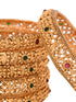 Set of 6 Gold Plated Stone Studded Filigree Bridal Bangles