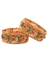 Set Of 2 Gold Toned Petal Motif Openable Bridal Bangles