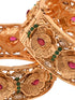 Set Of 2 Gold Toned Petal Motif Openable Bridal Bangles