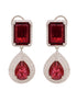 Rose Gold Plated Pink Ruby Studded Teardrop Chandelier Earring