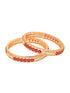 Set Of 2 Red Gold Plated Handmade Red &White AD Studded Bridal Kangan Bangles