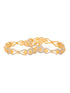 Set Of 2 Dua Toned Gold Plated Whitee AD Studded Handcrafted Leafy Design Bangles