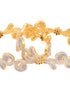 Set Of 2 Dua Toned Gold Plated Whitee AD Studded Handcrafted Leafy Design Bangles