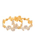 Set Of 2 Dua Toned Gold Plated Whitee AD Studded Handcrafted Leafy Design Bangles