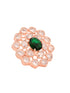 Rose Gold Plated Green AD Studded Floral Adjustable Cocktail Finger Rings