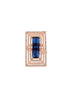 Rose Gold Plated Blue Studded Solitaire Adjustable Cocktail Finger Ring
