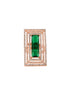 Rose Gold Plated Green Studded Solitaire Adjustable Cocktail Finger Ring