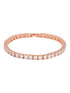 Rose Gold Plated White AD Solitaire Studded Tennis Dainty Bracelet