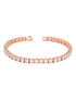 Rose Gold Plated White AD Solitaire Studded Tennis Dainty Bracelet
