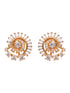Gold Plated White AD Studded Circular Studs Earrings