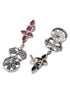 Silver Oxidised Maroon Stone Studded Tribal Necklace Jewellery Set