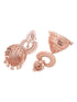 Rose Gold Plated White AD Studded Lightweight Jhumka Earrings