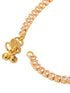 Set Of 2 Gold Plated White AD Studded Modern Payal Anklet