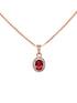 Rose Gold Plated Radiant Red AD Solitaire pendant Locket Set Earrings and Chain
