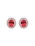 Rose Gold Plated Radiant Red AD Solitaire pendant Locket Set Earrings and Chain