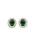 Rose Gold Plated Emarald Green AD Solitaire pendant Locket Set Earrings and Chain