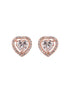 Rose Gold Plated White AD Studded Heart Shaped Pendant Chain and Earrings