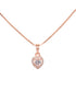 Rose Gold Plated White AD Studded Heart Shaped Pendant Chain and Earrings