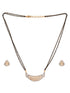Gold Plated AD Studded & Black Beaded Handcrafted Mangalsutra Earrings