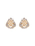 Gold Plated AD Studded & Black Beaded Handcrafted Mangalsutra Earrings