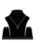 Rose Gold Plated Blue AD Solitaire pendant Locket Set Earrings and Chain