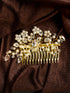 Gold Toned & Pearl Embellished Comb Pin for Girls & Women