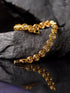 Gold Plated White AD Studded Tennis Classy Bracelet