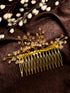 Gold Toned Crystal Embellished Comb Pin For Girls & Women