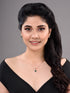 Rose Gold Plated Emarald Green AD Solitaire pendant Locket Set Earrings and Chain