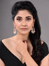 Rose Gold plated Pearl & AD studded Crescent Shaped Chandbali Earrings