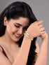 Set Of 2 Dua Toned Gold Plated Whitee AD Studded Handcrafted Leafy Design Bangles