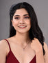 Rose Gold Plated White AD Studded Heart Shaped Pendant Chain and Earrings