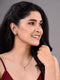 Rose Gold Plated White AD Studded Heart Shaped Pendant Chain and Earrings