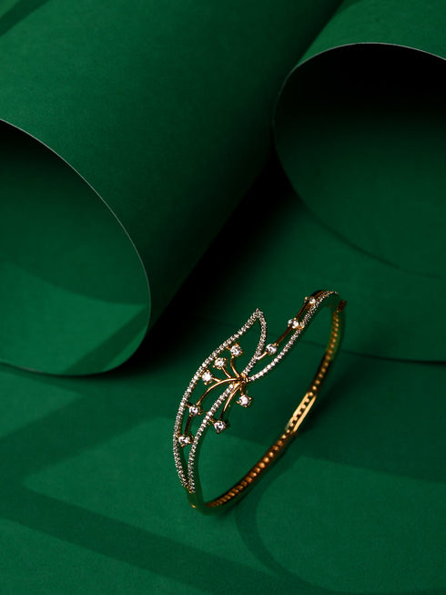 Gold Plated AD studded Statement Bracelet
