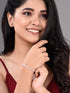 Rose Gold Plated White AD Solitaire Studded Tennis Dainty Bracelet